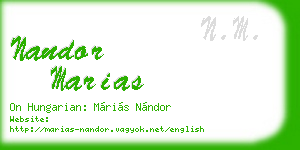 nandor marias business card